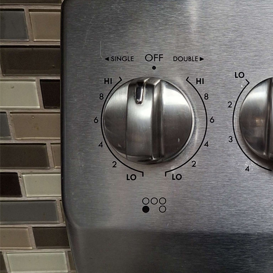 One of the enviornmental interactions I thought could be improved was an stove knob. The one on mystove doesn't have a clear indicator close to it, which could pose some risk. It's also difficuit to tell the heat level unless you look closely at it