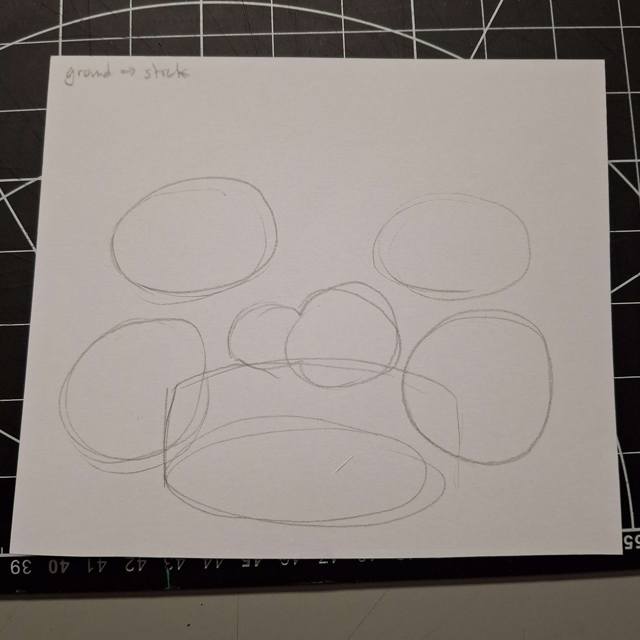 When I went back to the conductive paint, I wanted to make a design inspired by drums with the action of hitting areas playing different sounds. The ground clip would be the ground so I could code different sounds