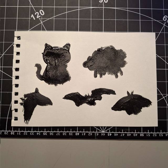 I made a couple of these image/symbol based designs to get a feel of the paint and to test how detailed I could get with these posters. While the painting portion felt normal, the texture of the paint was a new experience. 
