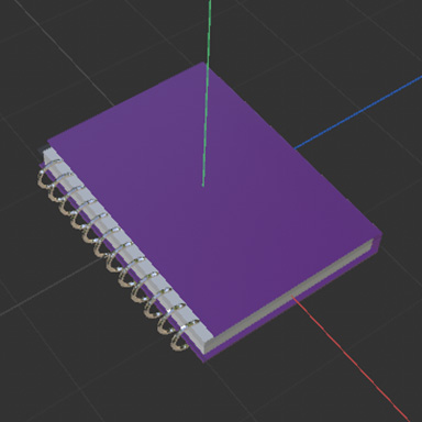 The rings of this notebook gave some material contrast with the rest of book, which is why I chose this over a book with a spine.