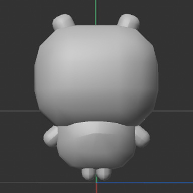 This is the front of my model of the plush, I made sure to measure all parts of the object to make the size accurate