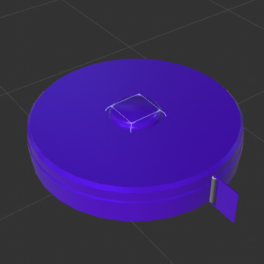 I created this model using mostly primitive cylinders, whith a couple small cubes for the the tab.